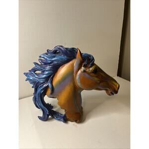 Ebros Gift Wild & Free Colorful Horse Head Bust Figure